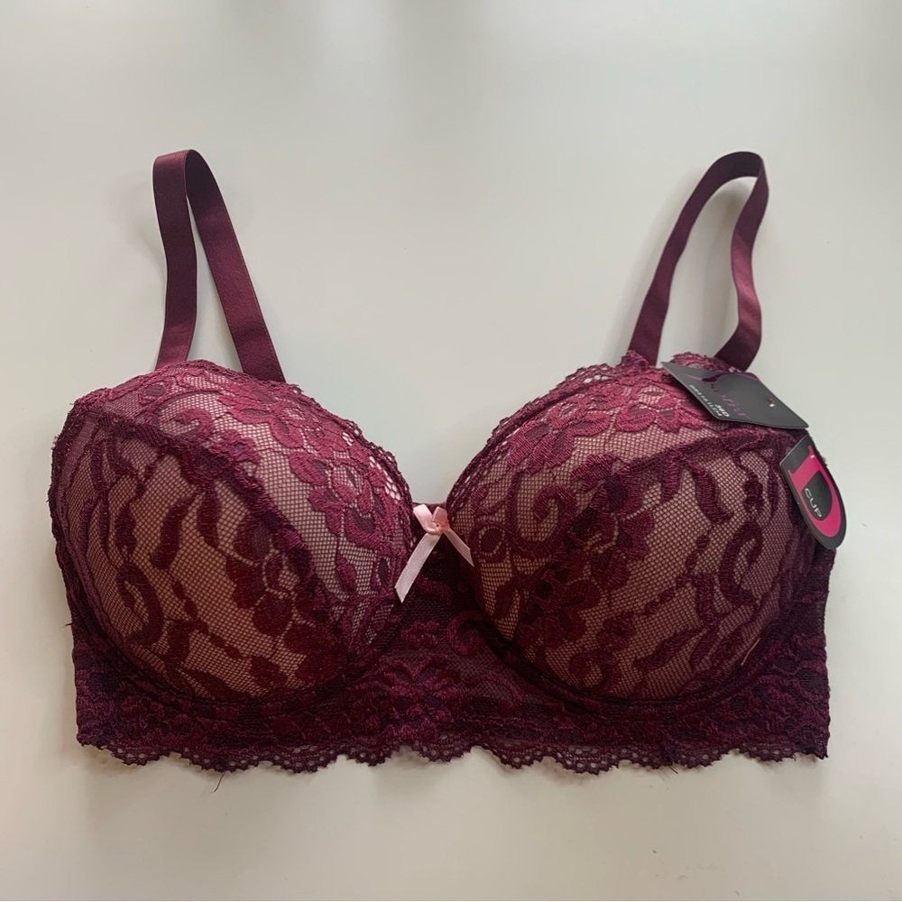 Sofra Lace Bra in Deep Burgundy